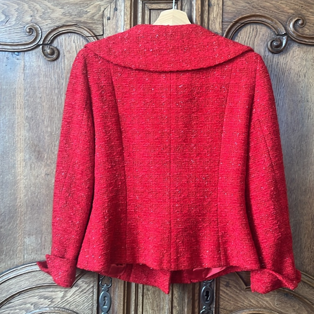 Juliana Collezione Red Tweed Jacket - Picture 9 of 11